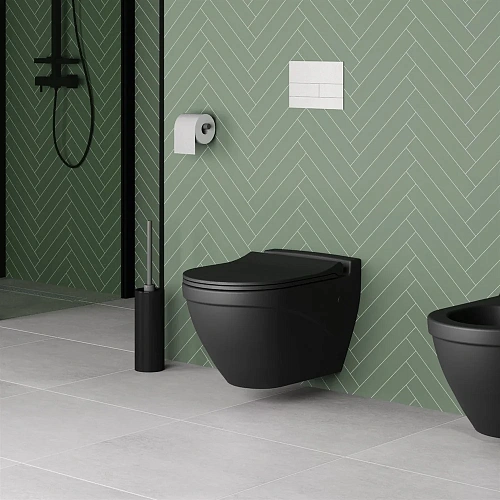 Унитаз подвесной Nord 133T20201 (535x385x360) черный матовый с тонкой крышкой 133T20201-132T20201S Унитаз подвесной Nord 133T20201 (535x385x360) черный матовый с тонкой крышкой 133T20201-132T20201S