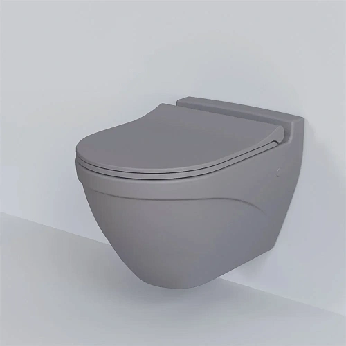 Унитаз подвесной Nord 133T20301 (535x385x360) серый матовый с тонкой крышкой 133T20301-132T20301S Унитаз подвесной Nord 133T20301 (535x385x360) серый матовый с тонкой крышкой 133T20301-132T20301S