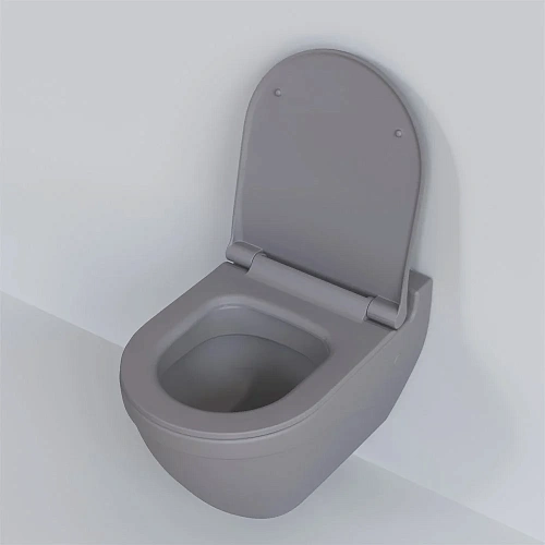 Унитаз подвесной Nord 133T20301 (535x385x360) серый матовый с тонкой крышкой 133T20301-132T20301S Унитаз подвесной Nord 133T20301 (535x385x360) серый матовый с тонкой крышкой 133T20301-132T20301S