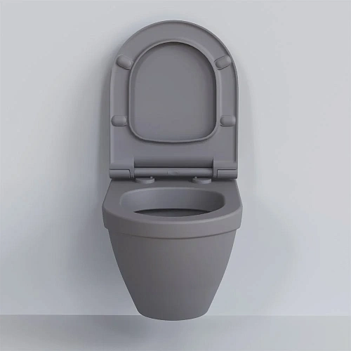 Унитаз подвесной Nord 133T20301 (535x385x360) серый матовый с тонкой крышкой 133T20301-132T20301S Унитаз подвесной Nord 133T20301 (535x385x360) серый матовый с тонкой крышкой 133T20301-132T20301S