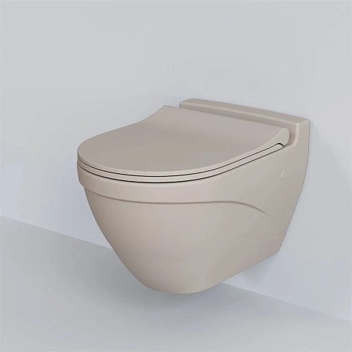 Унитаз подвесной Nord 133T20401 (535x385x360) бежевый матовый без сиденья Унитаз подвесной Nord 133T20401 (535x385x360) бежевый матовый без сиденья