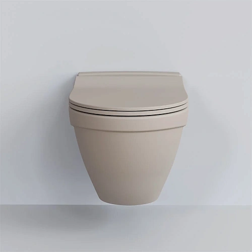 Унитаз подвесной Nord 133T20401 (535x385x360) бежевый матовый без сиденья Унитаз подвесной Nord 133T20401 (535x385x360) бежевый матовый без сиденья