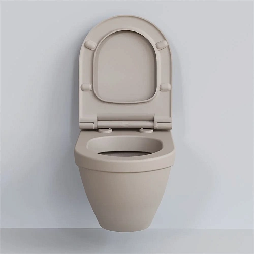 Унитаз подвесной Nord 133T20401 (535x385x360) бежевый матовый с тонкой крышкой 133T20401-132T20401S Унитаз подвесной Nord 133T20401 (535x385x360) бежевый матовый с тонкой крышкой 133T20401-132T20401S