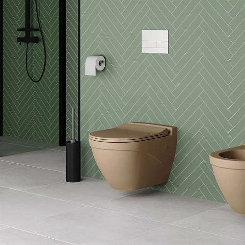 Унитаз подвесной Nord 133T20501 (535x385x360) бежевый матовый без сиденья Унитаз подвесной Nord 133T20501 (535x385x360) бежевый матовый без сиденья