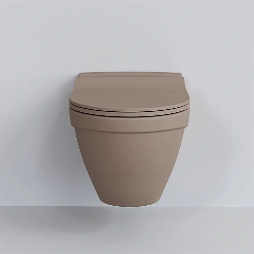 Унитаз подвесной Nord 133T20501 (535x385x360) бежевый матовый с тонкой крышкой 133T20501-132T20501S Унитаз подвесной Nord 133T20501 (535x385x360) бежевый матовый с тонкой крышкой 133T20501-132T20501S