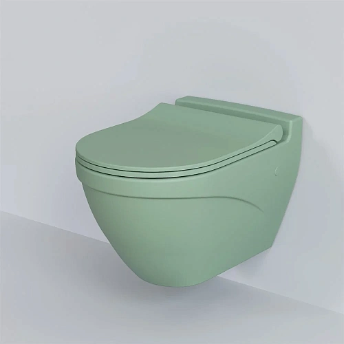 Унитаз подвесной Nord 133T21001 (535x385x360) мятный матовый без сиденья Унитаз подвесной Nord 133T21001 (535x385x360) мятный матовый без сиденья