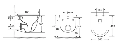 Унитаз подвесной OWL Eter Cirkel-H OWLT190201 безободковый с сиденьем DP микролифт Унитаз подвесной OWL Eter Cirkel-H OWLT190201 безободковый с сиденьем DP микролифт