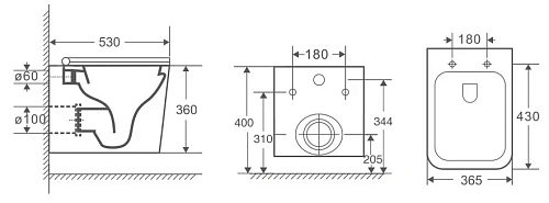 Унитаз подвесной OWL Vatter Ruta-H OWLT190404 Matt Black безободковый с сиденьем DP микролифт Унитаз подвесной OWL Vatter Ruta-H OWLT190404 Matt Black безободковый с сиденьем DP микролифт