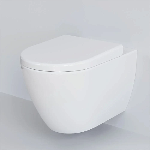 Унитаз подвесной Queen 113T20001R (570x360x400) белый безободковый с толстой крышкой 113T20001R-112T20001 Унитаз подвесной Queen 113T20001R (570x360x400) белый безободковый с толстой крышкой 113T20001R-112T20001