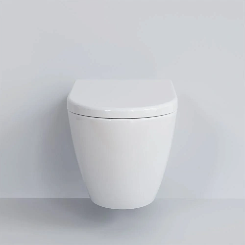 Унитаз подвесной Queen 113T20001R (570x360x400) белый безободковый с толстой крышкой 113T20001R-112T20001 Унитаз подвесной Queen 113T20001R (570x360x400) белый безободковый с толстой крышкой 113T20001R-112T20001