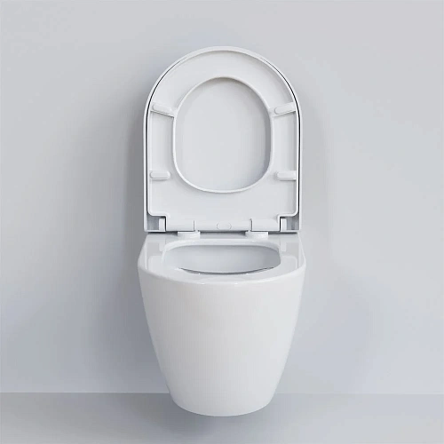 Унитаз подвесной Queen 113T20001R (570x360x400) белый безободковый с толстой крышкой 113T20001R-112T20001 Унитаз подвесной Queen 113T20001R (570x360x400) белый безободковый с толстой крышкой 113T20001R-112T20001