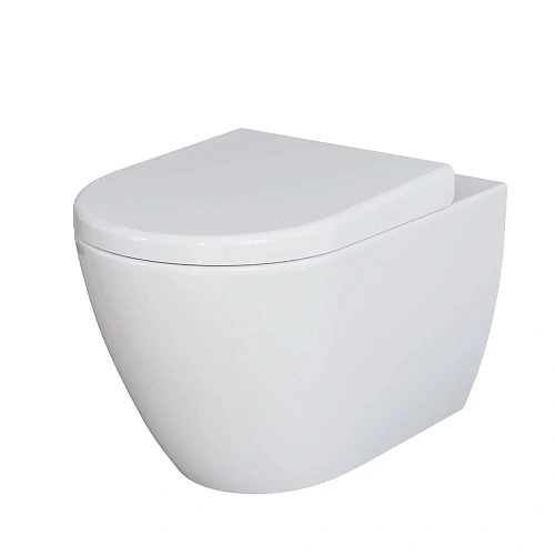 Унитаз подвесной Queen 113T20001R (570x360x400) белый безободковый с толстой крышкой 113T20001R-112T20001 Унитаз подвесной Queen 113T20001R (570x360x400) белый безободковый с толстой крышкой 113T20001R-112T20001