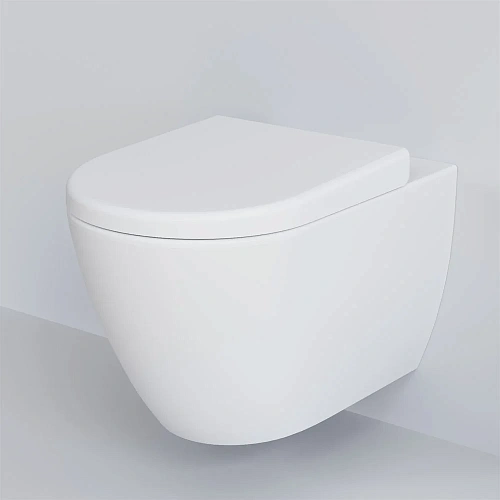 Унитаз подвесной Queen 113T20101R (570x360x400) белый матовый безободковый с толстой крышкой 113T20101R-112T20101 Унитаз подвесной Queen 113T20101R (570x360x400) белый матовый безободковый с толстой крышкой 113T20101R-112T20101