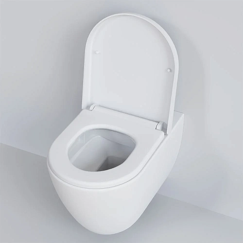 Унитаз подвесной Queen 113T20101R (570x360x400) белый матовый безободковый с толстой крышкой 113T20101R-112T20101 Унитаз подвесной Queen 113T20101R (570x360x400) белый матовый безободковый с толстой крышкой 113T20101R-112T20101