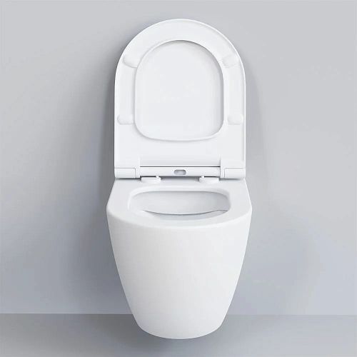 Унитаз подвесной Queen 113T20101R (570x360x400) белый матовый безободковый с тонкой крышкой 113T20101R-112T20101S Унитаз подвесной Queen 113T20101R (570x360x400) белый матовый безободковый с тонкой крышкой 113T20101R-112T20101S