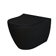 Унитаз подвесной Queen 113T20201R (570x360x400) черный матовый безободковый с тонкой крышкой 113T20201R-112T20201S Унитаз подвесной Queen 113T20201R (570x360x400) черный матовый безободковый с тонкой крышкой 113T20201R-112T20201S