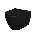 Унитаз подвесной Queen 113T20201R (570x360x400) черный матовый безободковый с тонкой крышкой 113T20201R-112T20201S Унитаз подвесной Queen 113T20201R (570x360x400) черный матовый безободковый с тонкой крышкой 113T20201R-112T20201S