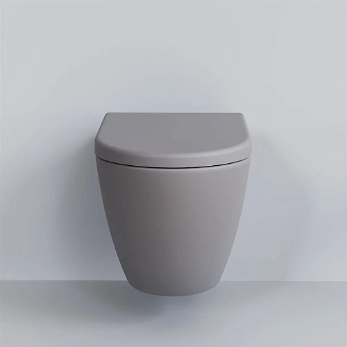 Унитаз подвесной Queen 113T20301R (570x360x400) серый матовый безободковый с толстой крышкой 113T20301R-112T20301 Унитаз подвесной Queen 113T20301R (570x360x400) серый матовый безободковый с толстой крышкой 113T20301R-112T20301