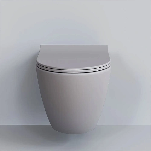 Унитаз подвесной Queen 113T20301R (570x360x400) серый матовый безободковый с тонкой крышкой 113T20301R-112T20301S Унитаз подвесной Queen 113T20301R (570x360x400) серый матовый безободковый с тонкой крышкой 113T20301R-112T20301S