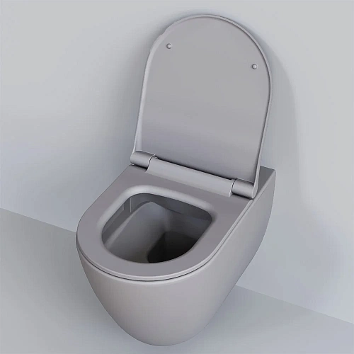 Унитаз подвесной Queen 113T20301R (570x360x400) серый матовый безободковый с тонкой крышкой 113T20301R-112T20301S Унитаз подвесной Queen 113T20301R (570x360x400) серый матовый безободковый с тонкой крышкой 113T20301R-112T20301S