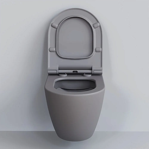 Унитаз подвесной Queen 113T20301R (570x360x400) серый матовый безободковый с тонкой крышкой 113T20301R-112T20301S Унитаз подвесной Queen 113T20301R (570x360x400) серый матовый безободковый с тонкой крышкой 113T20301R-112T20301S