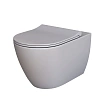 Унитаз подвесной Queen 113T20301R (570x360x400) серый матовый безободковый с тонкой крышкой 113T20301R-112T20301S