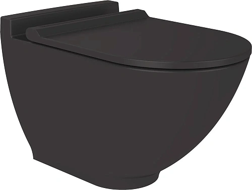 Унитаз подвесной STWORKI Rotenburg SWH52 безободковый , черный , с прямым выпуском , с сиденьем микролифт 4 478156 Унитаз подвесной STWORKI Rotenburg SWH52 безободковый , черный , с прямым выпуском , с сиденьем микролифт 4 478156