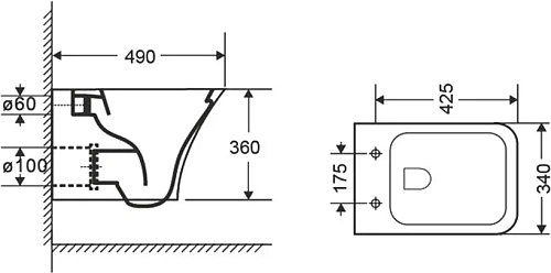 Унитаз подвесной STWORKI Монтре MO-01up безободковый, с сиденьем микролифт 549723 Унитаз подвесной STWORKI Монтре MO-01up безободковый, с сиденьем микролифт 549723
