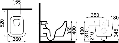 Унитаз подвесной STWORKI Монтре SETK3204-2616 безободковый, с сиденьем микролифт 557932 Унитаз подвесной STWORKI Монтре SETK3204-2616 безободковый, с сиденьем микролифт 557932