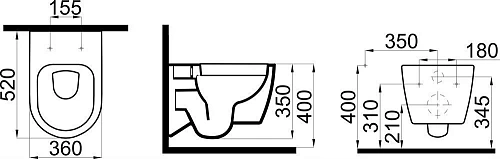 Унитаз подвесной STWORKI Ноттвиль SETK3104-2616 безободковый, с сиденьем микролифт, черный 573187 Унитаз подвесной STWORKI Ноттвиль SETK3104-2616 безободковый, с сиденьем микролифт, черный 573187