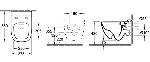 Унитаз подвесной Villeroy & Boch Antheus 4608R0R1 (4608 R0 R1) CeramicPlus Унитаз подвесной Villeroy & Boch Antheus 4608R0R1 (4608 R0 R1) CeramicPlus