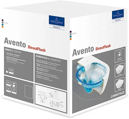 Унитаз подвесной Villeroy & Boch Avento 5656RSR1 (5656 RS R1) CeramicPlus, DirectFlush Унитаз подвесной Villeroy & Boch Avento 5656RSR1 (5656 RS R1) CeramicPlus, DirectFlush