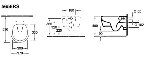 Унитаз подвесной Villeroy & Boch Avento 5656RSR1 (5656 RS R1) CeramicPlus, DirectFlush Унитаз подвесной Villeroy & Boch Avento 5656RSR1 (5656 RS R1) CeramicPlus, DirectFlush