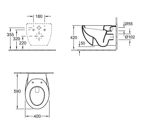 Унитаз подвесной Villeroy & Boch Aveo New Generation 661210R1 (6612 10 R1) CeramicPlus Унитаз подвесной Villeroy & Boch Aveo New Generation 661210R1 (6612 10 R1) CeramicPlus