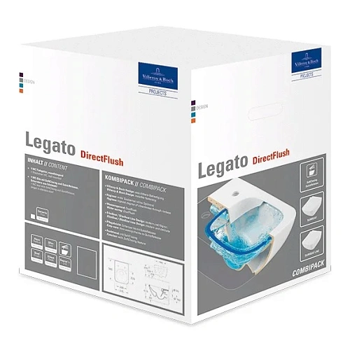 Унитаз подвесной Villeroy & Boch Legato 5663RLR1 (5663 RL R1) CeramicPlus, со скрытым ободом Унитаз подвесной Villeroy & Boch Legato 5663RLR1 (5663 RL R1) CeramicPlus, со скрытым ободом
