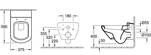 Унитаз подвесной Villeroy & Boch Sentique 562210R2 (5622 10 R2) + Сиденье 98M8S1R2 (98M8 S1 R2) 562210R2+98M8S1R2 Унитаз подвесной Villeroy & Boch Sentique 562210R2 (5622 10 R2) + Сиденье 98M8S1R2 (98M8 S1 R2) 562210R2+98M8S1R2