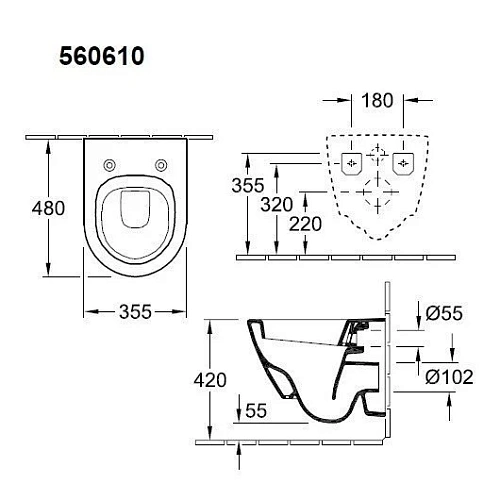 Унитаз подвесной Villeroy & Boch Subway 2.0 560610R2 (5606 10 R2) Star White, CeramicPlus укороченна Унитаз подвесной Villeroy & Boch Subway 2.0 560610R2 (5606 10 R2) Star White, CeramicPlus укороченна