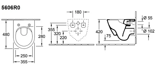 Унитаз подвесной Villeroy & Boch Subway 2.0 5606R0R1 (5606 R0 R1) CeramicPlus без смывного обода Унитаз подвесной Villeroy & Boch Subway 2.0 5606R0R1 (5606 R0 R1) CeramicPlus без смывного обода