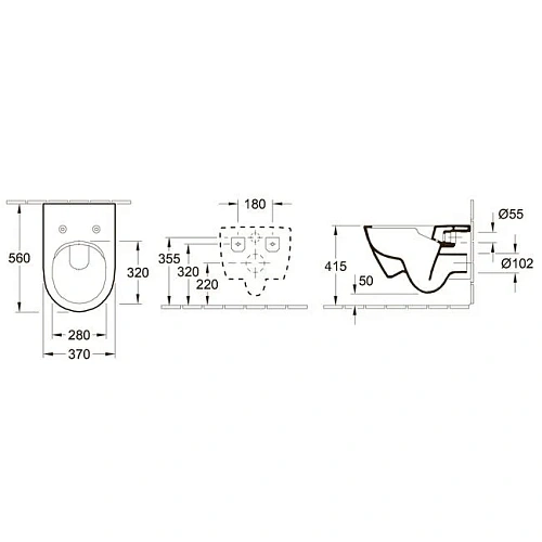 Унитаз подвесной Villeroy & Boch Subway 2.0 5614R0R1 (5614 R0 R1) CeramicPlus, без смывного обода Унитаз подвесной Villeroy & Boch Subway 2.0 5614R0R1 (5614 R0 R1) CeramicPlus, без смывного обода