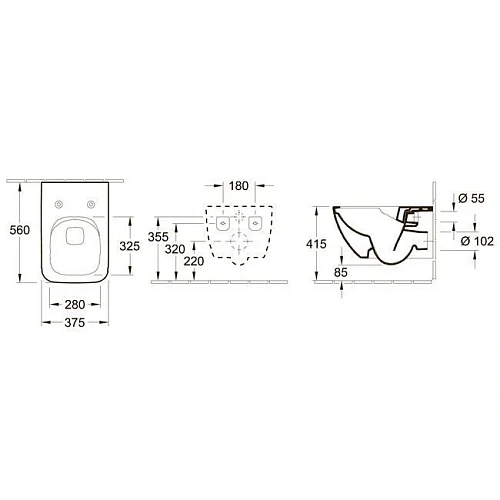 Унитаз подвесной Villeroy & Boch Venticello 4611RSR1 (4611 RS R1) CeramicPlus, со скрытым ободом Унитаз подвесной Villeroy & Boch Venticello 4611RSR1 (4611 RS R1) CeramicPlus, со скрытым ободом