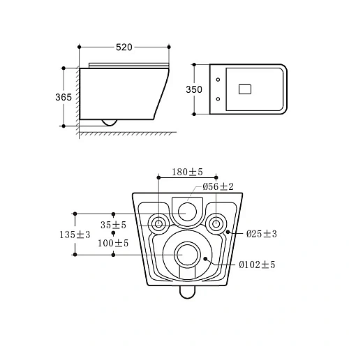Унитаз подвесной Vincea Cool VT1-210 безободковый, цвет белый, ультратонкое soft-close сиденье Унитаз подвесной Vincea Cool VT1-210 безободковый, цвет белый, ультратонкое soft-close сиденье