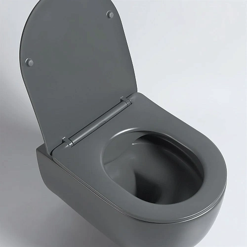 Унитаз подвесной Vincea Evo VT1-34SMA безободковый, цвет антрацит матовый, ультратонкое soft-close с Унитаз подвесной Vincea Evo VT1-34SMA безободковый, цвет антрацит матовый, ультратонкое soft-close с