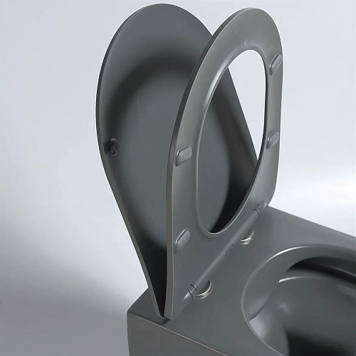 Унитаз подвесной Vincea Evo VT1-34SMA безободковый, цвет антрацит матовый, ультратонкое soft-close с Унитаз подвесной Vincea Evo VT1-34SMA безободковый, цвет антрацит матовый, ультратонкое soft-close с