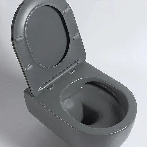 Унитаз подвесной Vincea Evo VT1-34SMA безободковый, цвет антрацит матовый, ультратонкое soft-close с Унитаз подвесной Vincea Evo VT1-34SMA безободковый, цвет антрацит матовый, ультратонкое soft-close с