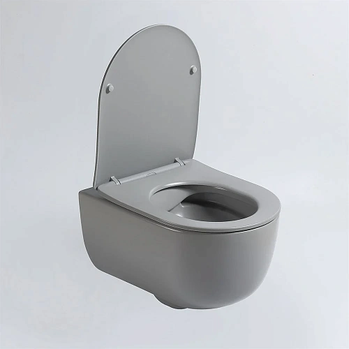 Унитаз подвесной Vincea Evo VT1-34SMG безободковый, цвет серый матовый, ультратонкое soft-close сиде Унитаз подвесной Vincea Evo VT1-34SMG безободковый, цвет серый матовый, ультратонкое soft-close сиде