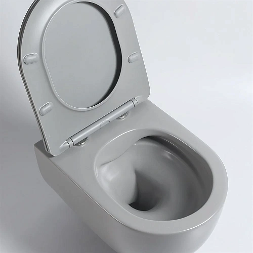 Унитаз подвесной Vincea Evo VT1-34SMG безободковый, цвет серый матовый, ультратонкое soft-close сиде Унитаз подвесной Vincea Evo VT1-34SMG безободковый, цвет серый матовый, ультратонкое soft-close сиде