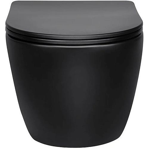 Унитаз подвесной Vincea Globo VT1-14SMB, матовый черный, ультратонкое сиденье soft-close Унитаз подвесной Vincea Globo VT1-14SMB, матовый черный, ультратонкое сиденье soft-close