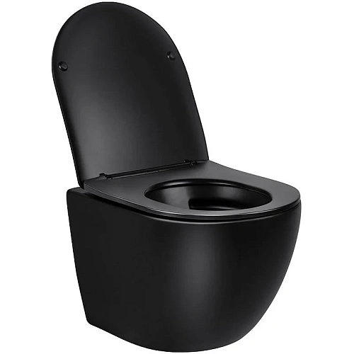 Унитаз подвесной Vincea Globo VT1-14SMB, матовый черный, ультратонкое сиденье soft-close Унитаз подвесной Vincea Globo VT1-14SMB, матовый черный, ультратонкое сиденье soft-close