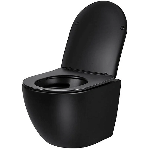 Унитаз подвесной Vincea Globo VT1-14SMB, матовый черный, ультратонкое сиденье soft-close Унитаз подвесной Vincea Globo VT1-14SMB, матовый черный, ультратонкое сиденье soft-close