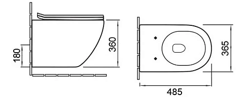 Унитаз подвесной Vincea Globo VT1-14SMB, матовый черный, ультратонкое сиденье soft-close Унитаз подвесной Vincea Globo VT1-14SMB, матовый черный, ультратонкое сиденье soft-close